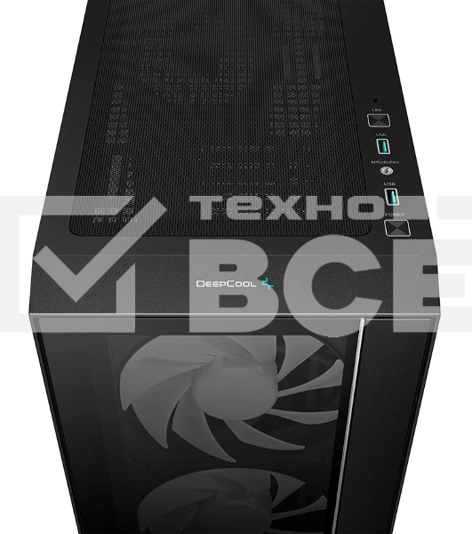 Компьютерный корпус Deepcool MATREXX 55 V4 без БП, боковое окно (закаленное стекло), 3xARGb LED 140мм вентилятора спереди, 1xARGb LED 120мм вентилятор сзади, черный, ATX