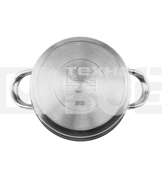 Набор посуды LARA LR02-77 ЧИКАГО, 6 пр. 1,7 л, 3,4 л, 5,9 л, 16 см, 20 см, 24 см, нержавеющая сталь AISI 201, стеклян. крышки