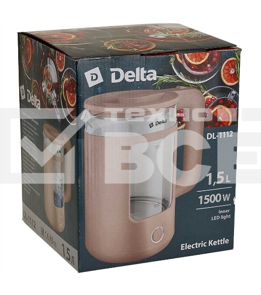 Чайник электрический Delta DL-1112 бежевый