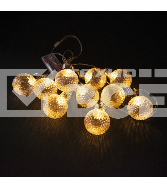 Гирлянда светод. Funray Лампы,SE-HL-1.810WW,2xАА,1.8м,10LED,10ламп,тепл.бел,прозрачный провод