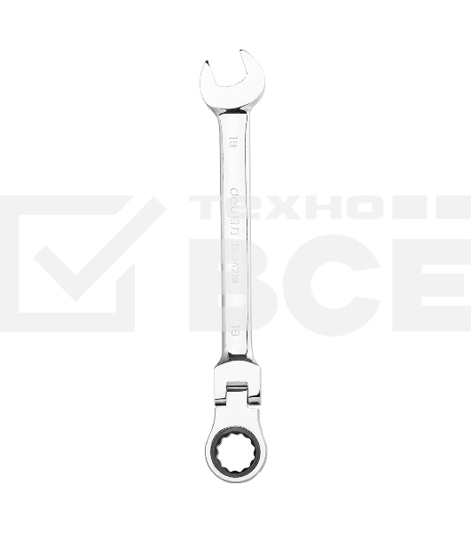 Набор комбинированных шарнирных ключей с трещоткой 8 шт Deli DL140208T Спецификация: 8,10,12,13,14,15,17,19мм. Сталь 40 Cr. Трещетка 50BV30 72Т.