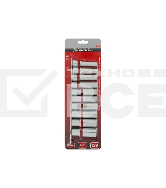 Набор удлиненных торцевых головок Matrix 1/2