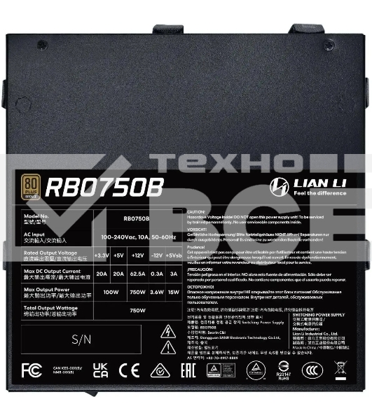 Блок питания Lian-Li ATX 750W BX0750B Gen.5 80+ bronze (20+4pin) APFC 120мм fan 12xSATA RTL
