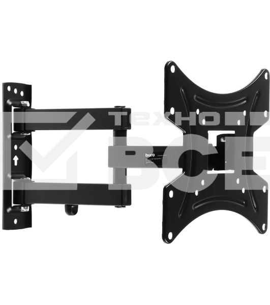 Кронштейн для телевизора Buro FL3S черный, 20'-48' макс. 15 кг, настенный, поворотно-выдвижной и наклонный