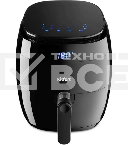 Аэрогриль Kitfort КТ-2202 черный, 1500 Вт, 3.2 л, механическое управление, 8 программ