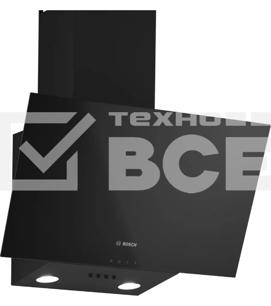 Вытяжка наклонная Bosch DWK63PJ60T 360 м3/ч, 60см, черный, Push buttons