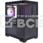 Компьютерный корпус 1STPLAYER MIKU Mi2 Black / mATX / 3x120mm LED fans / Mi2-BK-3F1, фото 1