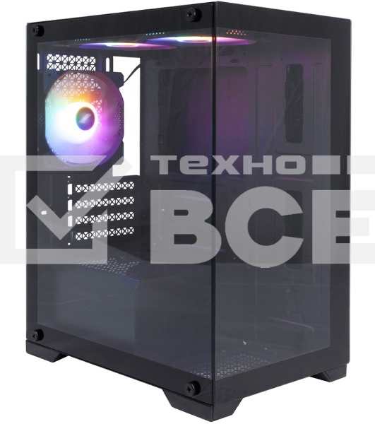 Компьютерный корпус 1STPLAYER MIKU Mi2 Black / mATX / 3x120mm LED fans / Mi2-BK-3F1