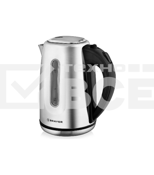 Чайник электрический BRAYER BR1014, 2200 Вт, 1,7 л, нержав.сталь, индикат. уровн. воды, автоотключ