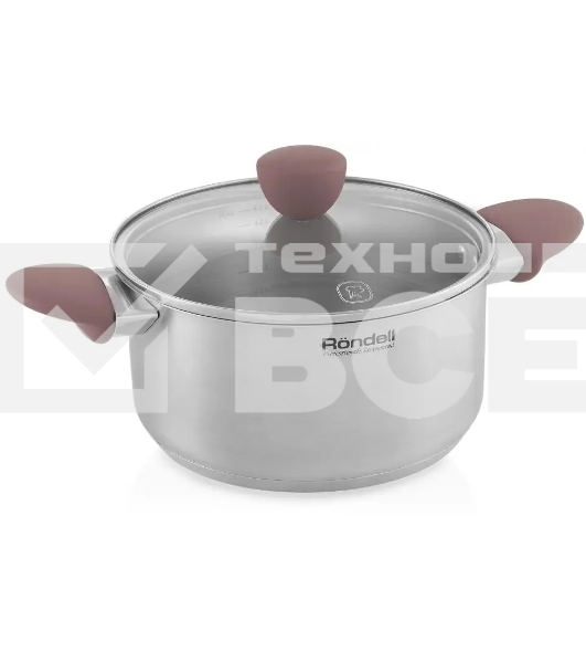 Кастрюля Rondell Bueno RDS-1588 (ST) стальной 1588 Кастрюля с/кр 24 см 4,8 л Bueno Rondell