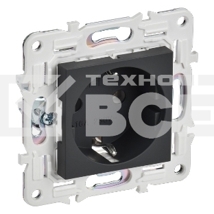 Розетка с/з без защитных шторок 16А IEK SKANDY SK-R05G графит