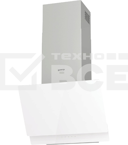 Вытяжка наклонная Gorenje WHI649EXGW белый, 60 см, 608 куб. м/ч, 63 дБ