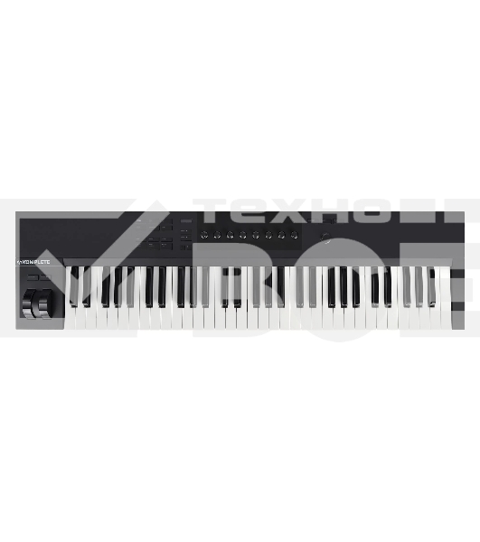 Клавиатура MIDI [25244] Native Instruments [KOMPLETE KONTROL A61] 61 клавиша, полувзвешенная, 8 ручек управления, колеса высоты тона и модуляции, 4-позиционный энкодер, OLED-дисплей, TRS-вход для педали, USB-порт
