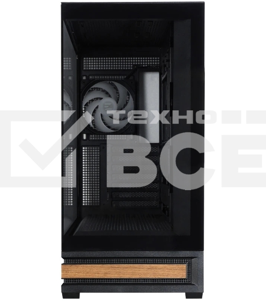 Компьютерный корпус ZALMAN P40 NAMU, ATX, черный, WINDOW, WOODEN ELEMENTS, 2xCombo(2.5” or 3.5”), 1xUSB TYPE-C, 2xUSB 3.0, SIDE 3x120мм ARGb, REAR 1x120мм ARGb