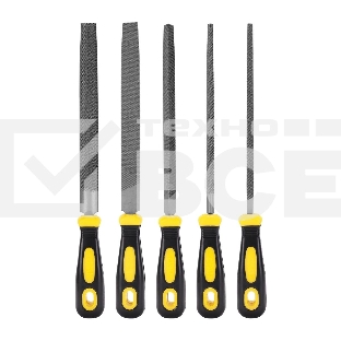 Набор напильников Deli DL352085 5шт Корпус напильника изготовлен из инструментальной стали T12. Обрезиненная платиковая ручка.