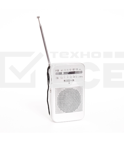 Радиоприемник ЭФИР 01 УКВ 64-108МГц, бат. 2*АА белый