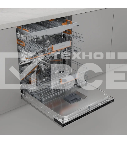 Посудомоечная машина встраиваемая Gorenje GV673B65 16 комплектов, 3 корзины, инверторный мотор, отсрочка старта, Wi-Fi управление, сенсорное управление, полный AquaStop, сенсор уровня воды, энергоэффективность А+++, уровень шума 42 дБ, белый