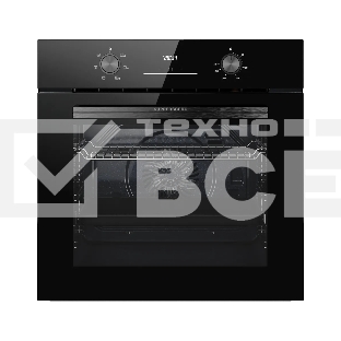 Духовой шкаф Kuppersberg HO 606 P Black line, High-Tech, 78 л, поворотное управление, утапливаемые переключатели, дисплей, таймер, 6 режимов, макс. температура 310 градусов, телескопические направляющие (на 1 уровень), цвет черный, цвет фурнитуры черный