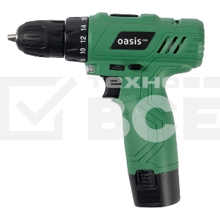 Дрель-шуруповерт Oasis AV-12 Eco, 12 В, 1,3 Ач, 24Нм, щеточный