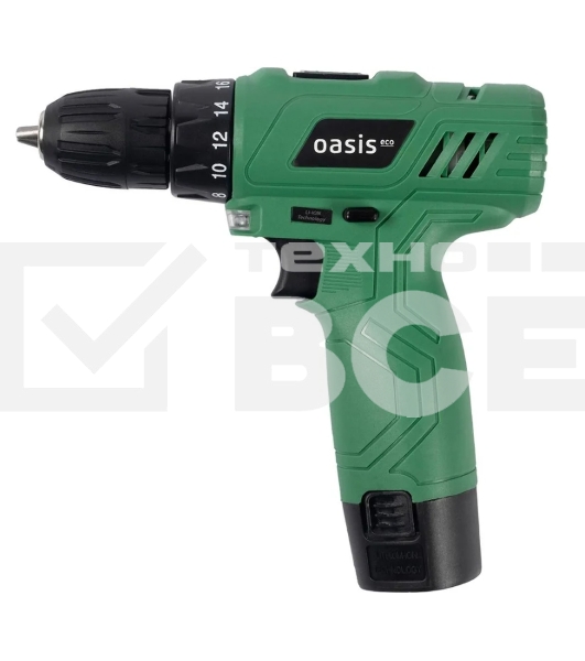 Дрель-шуруповерт Oasis AV-12 Eco, 12 В, 1,3 Ач, 24Нм, щеточный