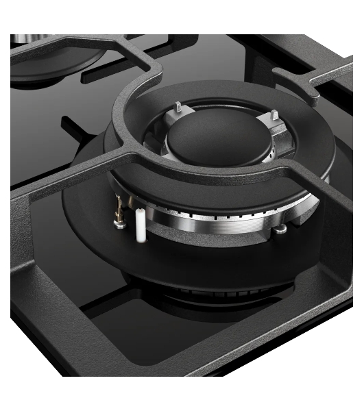 Варочная поверхность Kuppersberg FG 31 B, газ, High-Tech, 30 см, 2 конфорки, автоматический электроподжиг, газ-контроль, форсунки под сжиженый газ, SABAF конфорки, WOK конфорка, чугунные решетки, цвет черный, цвет фурнитуры черный