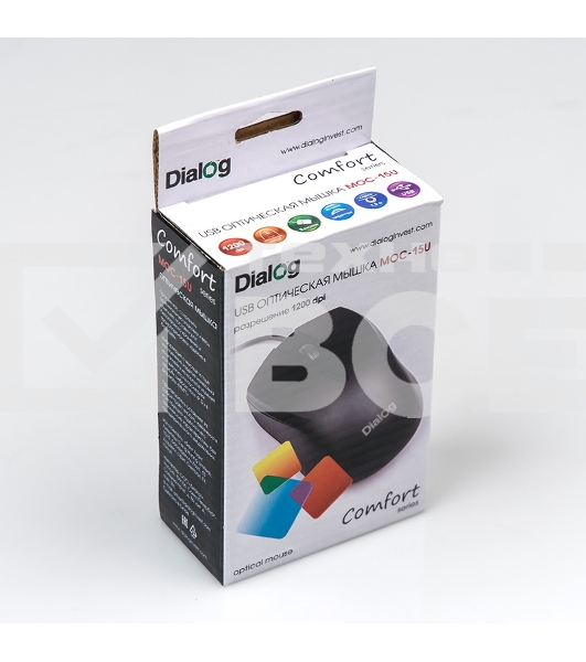 Мышь проводная Dialog Comfort MOС-15U черный, 1200 dpi, USB, кнопки - 3