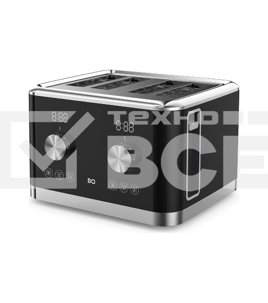 Тостер BQ T4000 Black-Steel, Мощность 1600 Вт, 7 степеней поджаривания