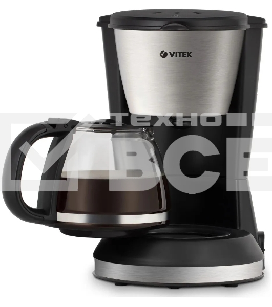 Кофеварка капельная Vitek VT-1506 ВК черный, молотый кофе, 0.7 л, 550 Вт