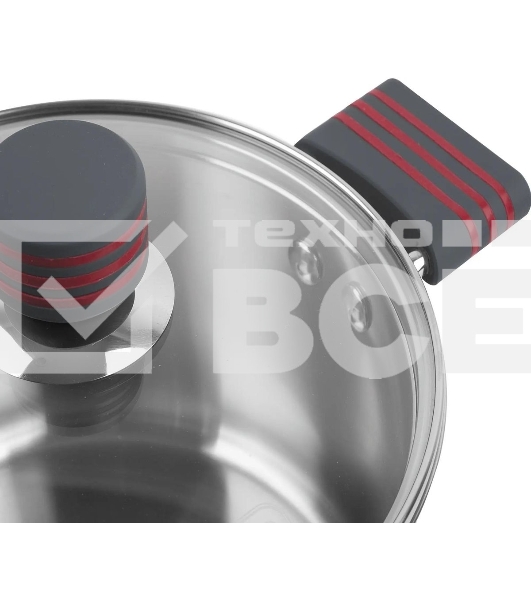 Кастрюля Rondell Stripes RDS-1281 5.8л. d=24см (с крышкой) стальной