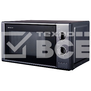 Микроволновая печь Sharp R-20GB-BK3 серый, 20 л, 700 Вт, переключатели - поворотный механизм