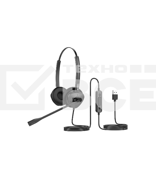 Бинауральная USB-гарнитура Fanvil HT302, стерео, HD звук, переходник QD на RJ9