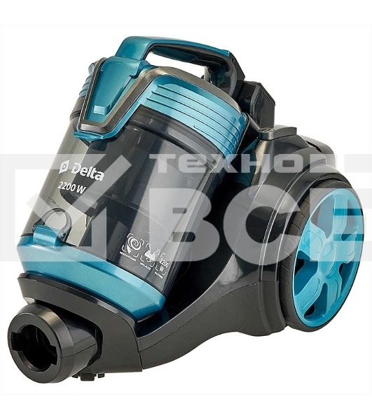 Пылесос DELTA DL-0852 черный/бирюзовый, 350/2200 Вт, уборка сухая, пылесборник контейнер, 4 л