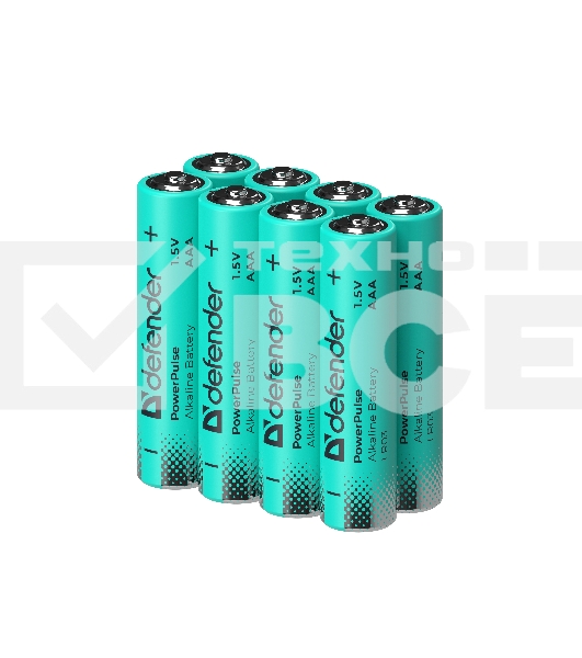 Батарейка алкалиновая Defender LR03-8BL ААА, блистер, 8 шт.,PowerPulse