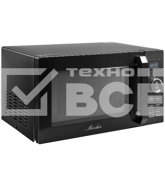 Микроволновая печь MONSHER MTW 202 Noir чёрный, 20 л, 700 вт, переключатели - поворотный механизм/кнопки