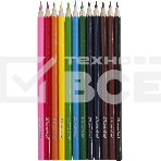 Карандаши цветные Silwerhof Color 2.8мм, шестигранный профиль, дерево, ассорти, 12 цветов, коробка с европодвесом, фото3