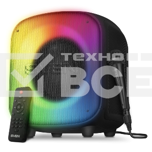 Портативная колонка SVEN PS-555, черный, 65 Вт (RMS), Bluetooth, USB, microSD, пульт