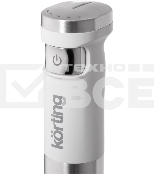Погружной блендер KORTING KHB 0313 W, беспроводной, мощность 150 Вт, кнопочное управление, 3 насадки (блендер, измельчитель, миксер), 5 скоростей, объем чаши 500 мл, защита двигателя от перегрева/перегрузки, цвет белый