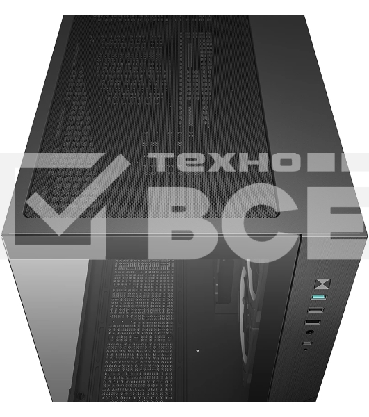 Компьютерный корпус Deepcool CG330 3F без БП, боковое окно (панорама), 3x120мм ARGB PWM вентилятора, черный, mATX