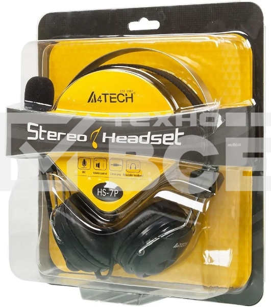 Гарнитура проводная A4Tech HS-7P, черный