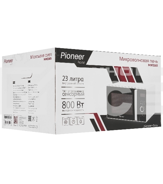 Микроволновая печь Pioneer MW356S белый, 23 л, 800 Вт, переключатели - сенсор, поворотный механизм