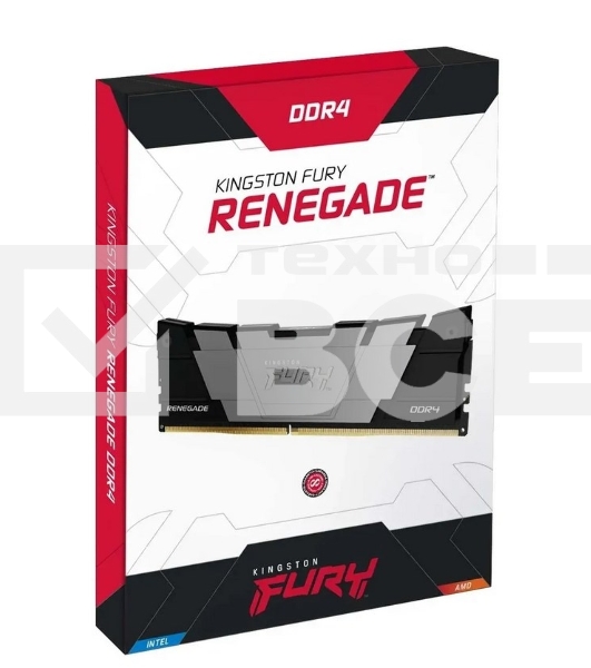Оперативная память Kingston Fury Renegade, DDR4, 64GB (2x32 GB), 3200 MHz, CL16, с радиатором, чёрный