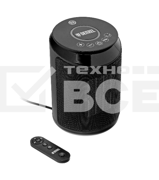 Тепловентилятор керамический Denzel DTFC-2000X, 1000/2000 Вт, 20 м2, 3 режима, пульт, Wi-Fi, термостат