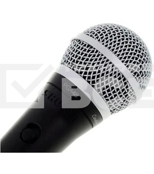 Кардиоидный вокальный микрофон c выключателем, с кабелем XLR -XLR SHURE PGA48-XLR-E