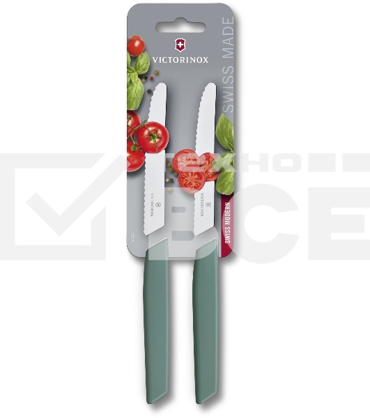Набор ножей кухон. Victorinox Swiss Modern (6.9006.11W43B) компл.: 2предм. шалфей блистер