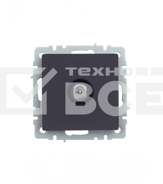 Розетка TV проходная IEK BRITE РТВ10-0-БрГ графит