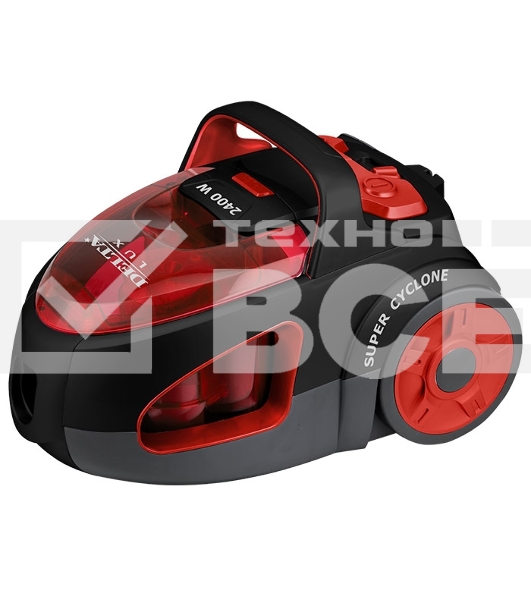 Пылесос Delta LUX DL-0846 черый/красный, 420/ 2400Вт, уборка сухая, пылесборник контейнер 2л