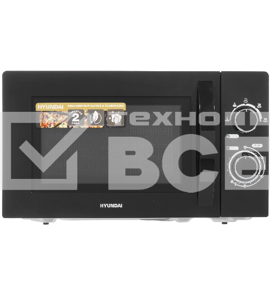 Микроволновая печь Hyundai HYM-M2063 черный, 20 л, 700 Вт, переключатели - поворотный механизм