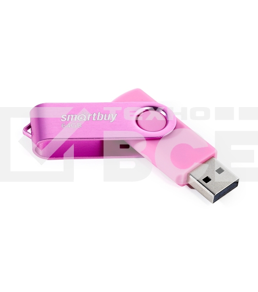 Флешка USB R/W 2.0 Smartbuy 64Gb,Twist Pink (SB064Gb2TWP)