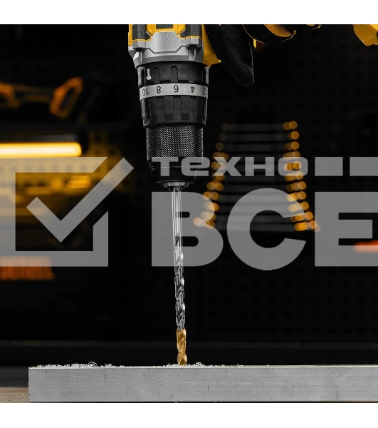 Сверло спиральное по металлу Denzel 7,5 х 156 мм, Р6М5, Golden Tip, удлиненное