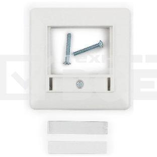 Рамка для розетки квадратная 80x80 евро белая с металл.прокладкой